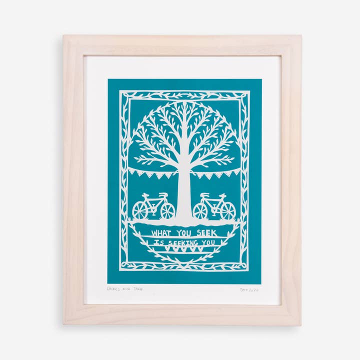 Bicicletas e Tree print por atacado de Annie Howe Papercuts