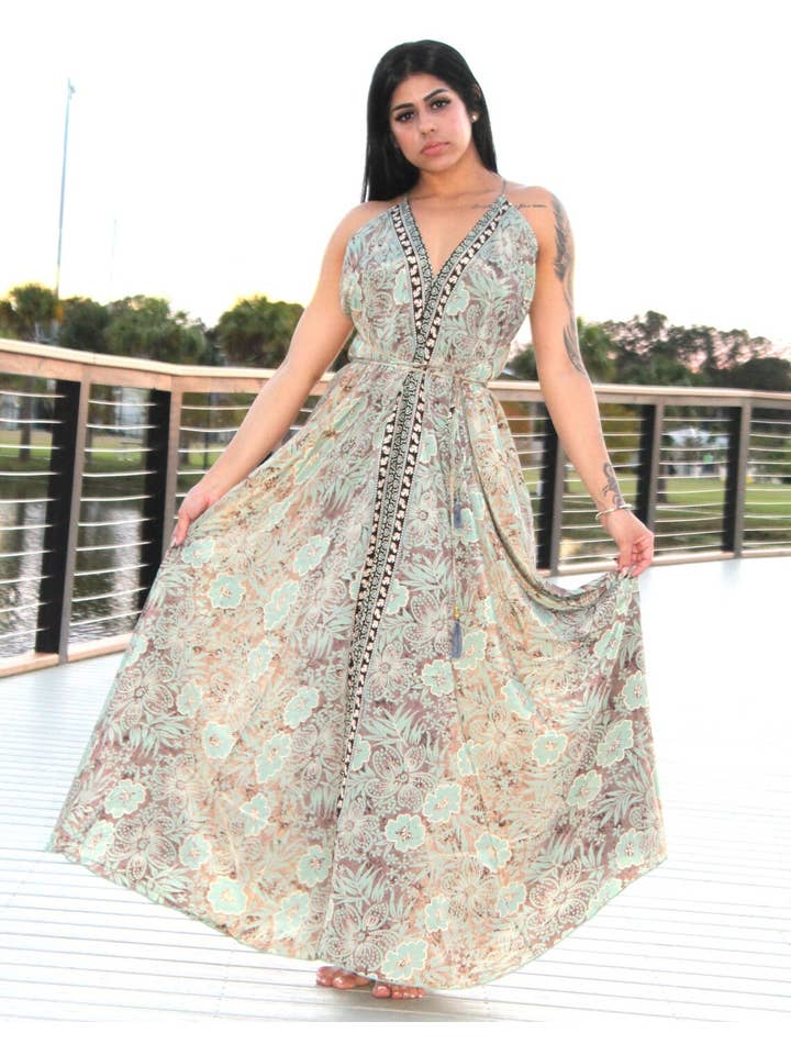 Foutaz LLC - Wholesale Dress - Women's - Boho Maxi Dress, Soft fabric -Case of Mixed Colors-6