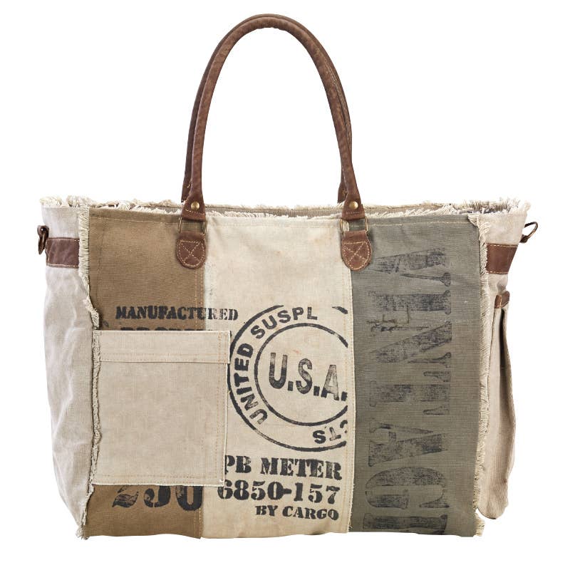 Clea Ray Canvas Bags & Clothing - Wholesale Draagtas - Dames - Clea Ray USA Tote Bag in hergebruikt canvas0