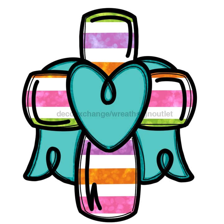 Easter Cross Door Hanger, MJ-W-00126-DH, 22in Wood Door Hanger for wholesale by DecoExchange