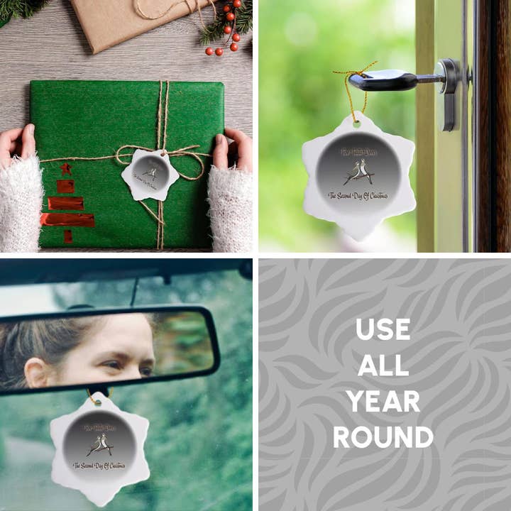 3dRose – wholesale Ornament – 3dRose, Two Turtle Doves Christmas Holiday Greeting, Ornament11