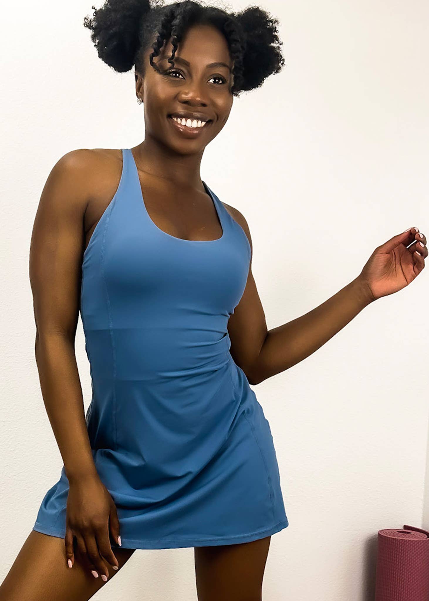 Active by Anna-Kaci – wholesale Athletic dress – Women′s – Crossing Back Straps Mini Exercise Dress2