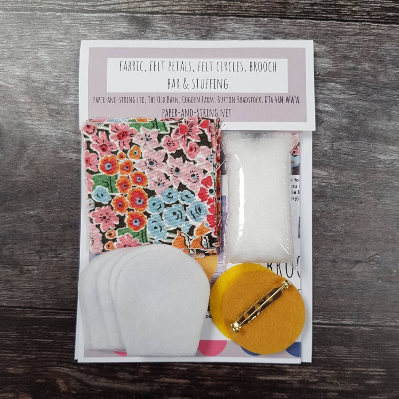 paper-and-string ltd - Wholesale DIY Craft Kit - Flower Brooch Kit : Liberty : case of 5 2