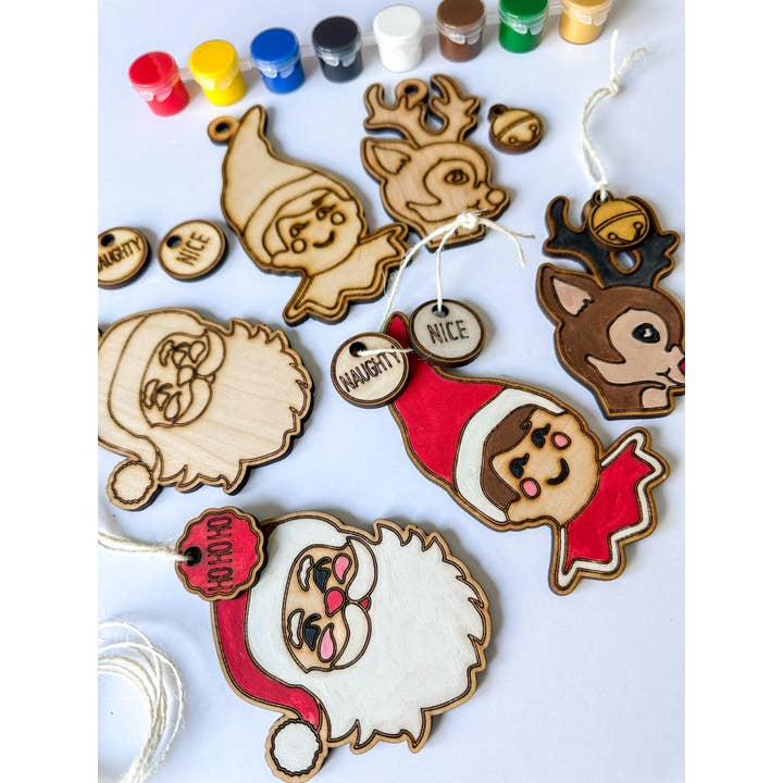 Santa & Friends Wood Ornament Kit for wholesale by Anders Ruff Market