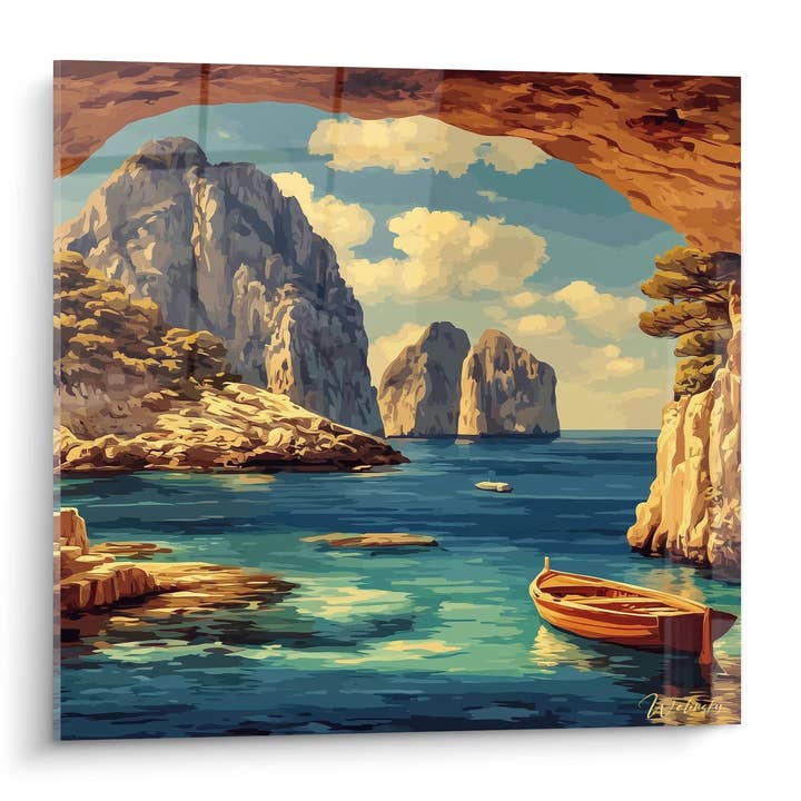 Tafel Zeegrot Capri - Faraglioni vanaf de Blauwe Grot - editie Natuurlijke Grotten voor wholesale door Walensky