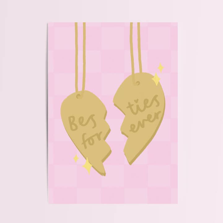 Besties Necklace Card // Galentines Card for wholesale by Lydia Southgate