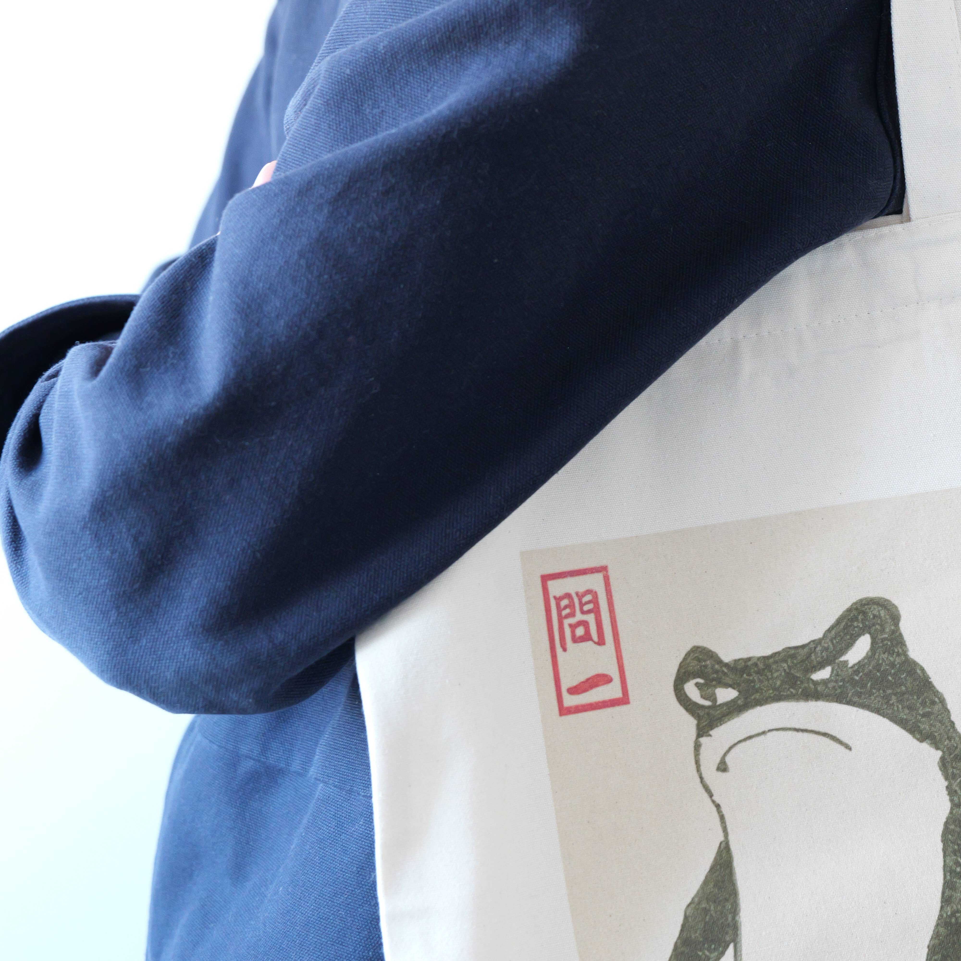 ZZZEBRAAA LIMITED – wholesale Tote bag – Unisex – Matsumoto Hoji Grumpy Frog Tote Bag Vintage Japanese4