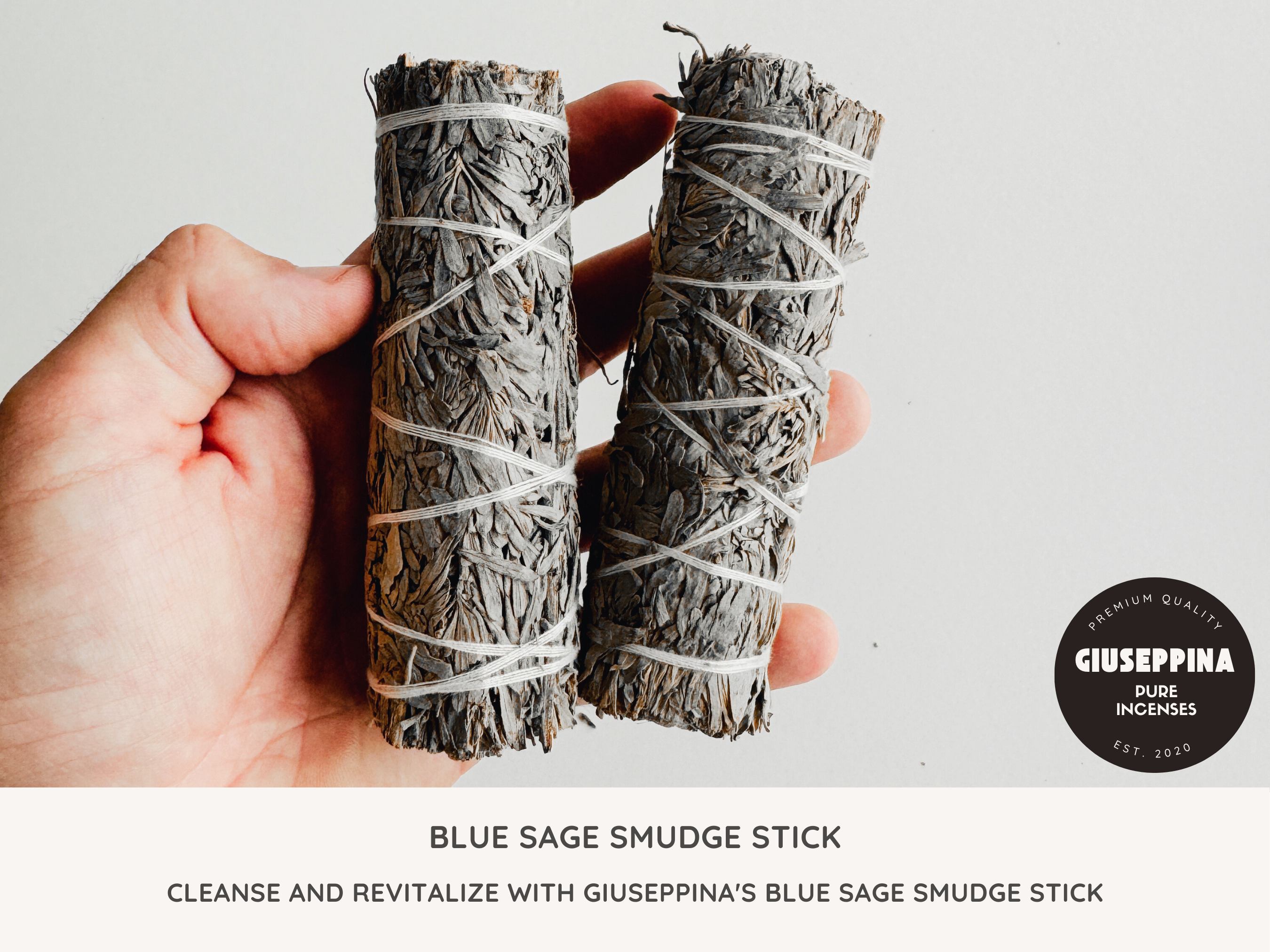 Giuseppina Shop – Pacote de sálvia por atacado – Incenso Natural Bastão de Sálvia Azul para Defumação2