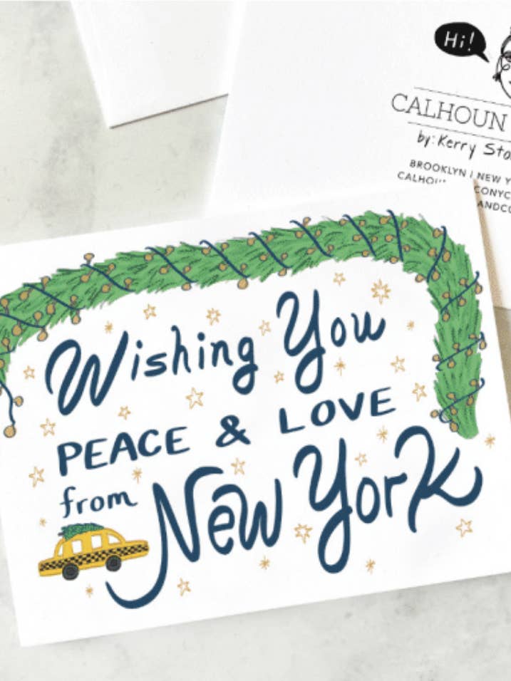 Peace & Love From New York Greeting Card for wholesale by Calhoun & Co.