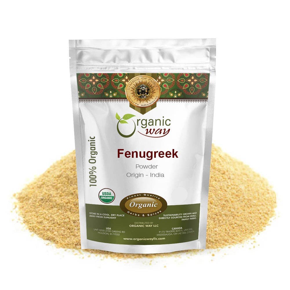 Organic Way LLC - Wholesale Herbs - Organic Way Fenugreek / Methi Powder (Trigonella foenum) - Adds Flavour & Aroma | Kosher Certified | Raw, Vegan, Non GMO & Gluten Free | USDA Certified | Origin - India0