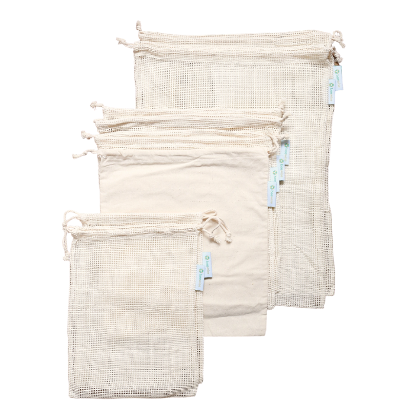 Beewise - Wholesale Grocery/Shopping Bag - Reusable Produce Mesh Bags Set x 8 | Organic Cotton5
