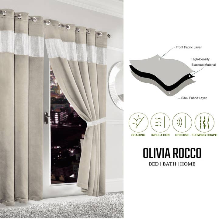 Diamante Natural Blackout Eyelet Curtains for wholesale on Faire3