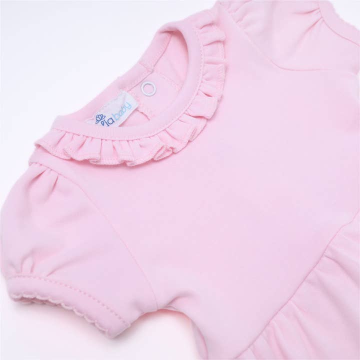 Magnolia Baby - Wholesale Bodysuit (Non-Footed) - Baby - Essentials Solid Ruffle Bubble - Pink