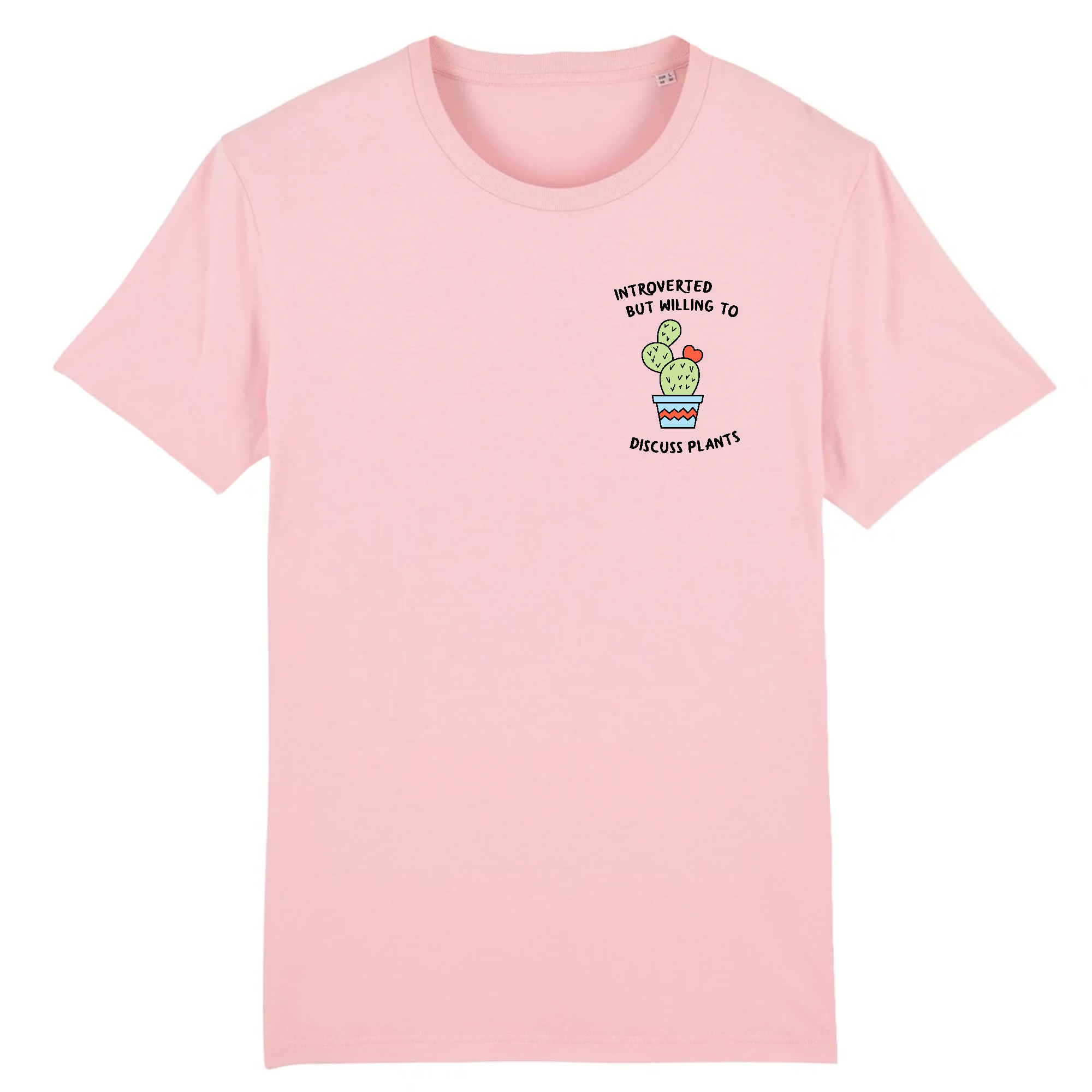 Oat Milk Club - Vente T-shirt sérigraphié – femme - T-shirt en coton bio « Introverti mais prêt à parler plantes »8