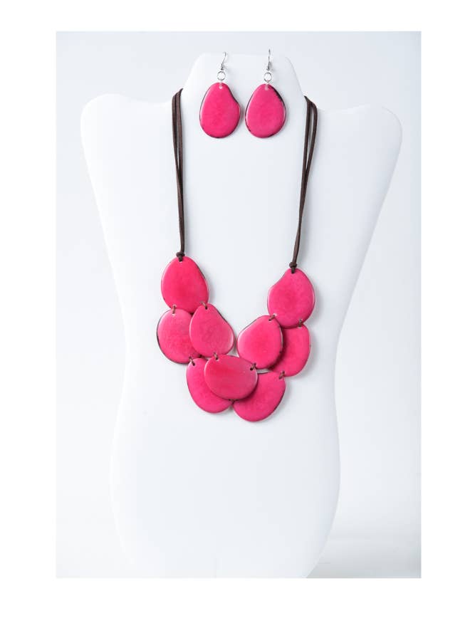 Jocelyn Bib Zweisträngiges Halskettenset aus organischen Tagua-Nüssen für den Großhandel von TaguArtsy