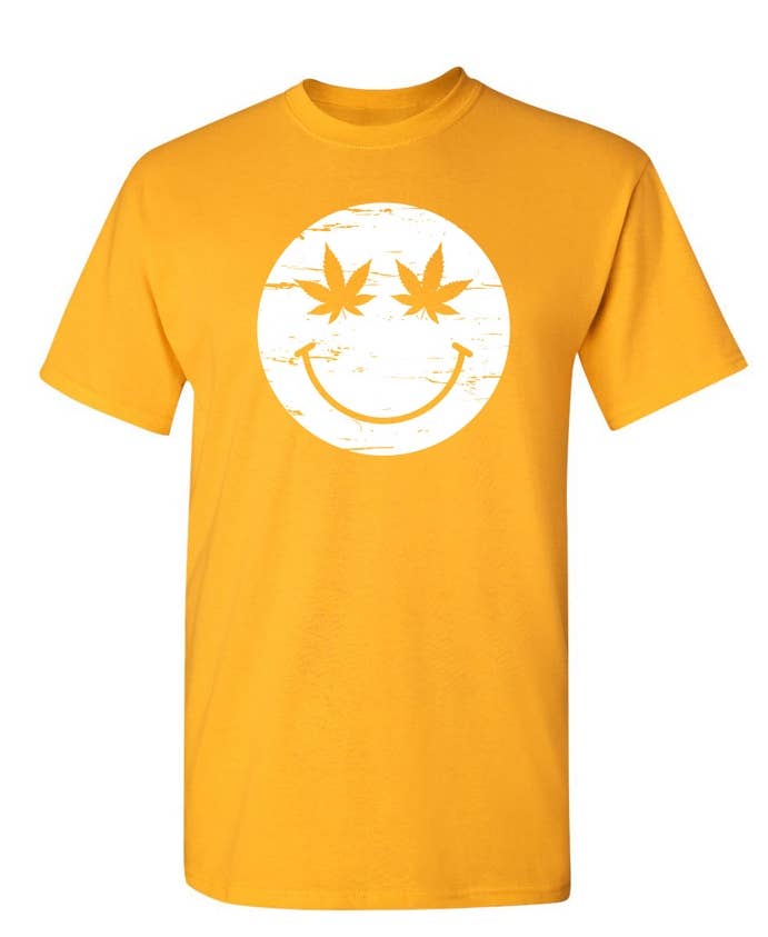 Feelin Good Tees - Wholesale Screen Printed T-Shirt - Unisex - Weed Smile Face8