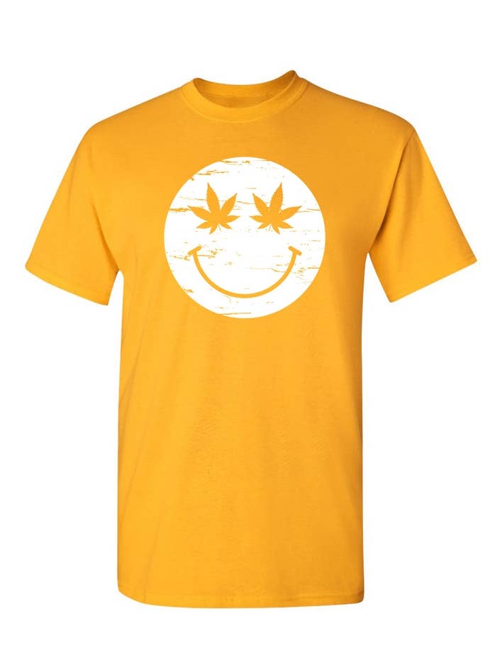 Feelin Good Tees - Wholesale Screen Printed T-Shirt - Unisex - Weed Smile Face8