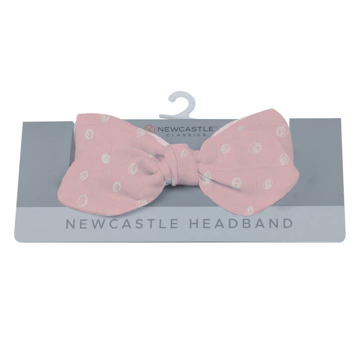 Pink Pearl Polka Dot Newcastle Headband for wholesale by Newcastle Classics