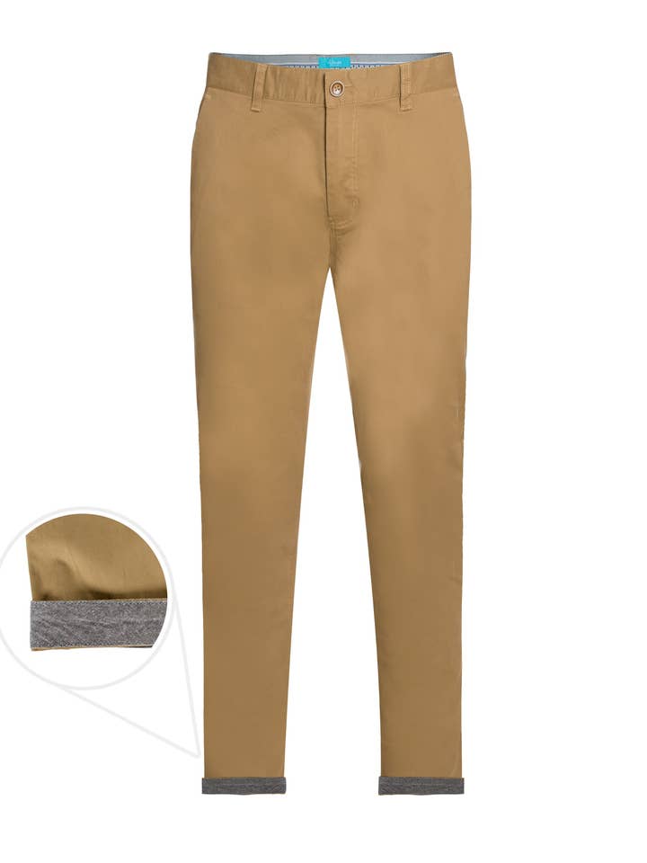 Men's Cotton-Stretch Chino, CappuCino 6100 for wholesale by Perruzo