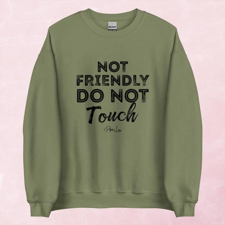 Piper Lou Collection - Wholesale Graphic Sweatshirt - Women's - Not Friendly Do Not Touch Graphic Crewneck Sweatshirt2