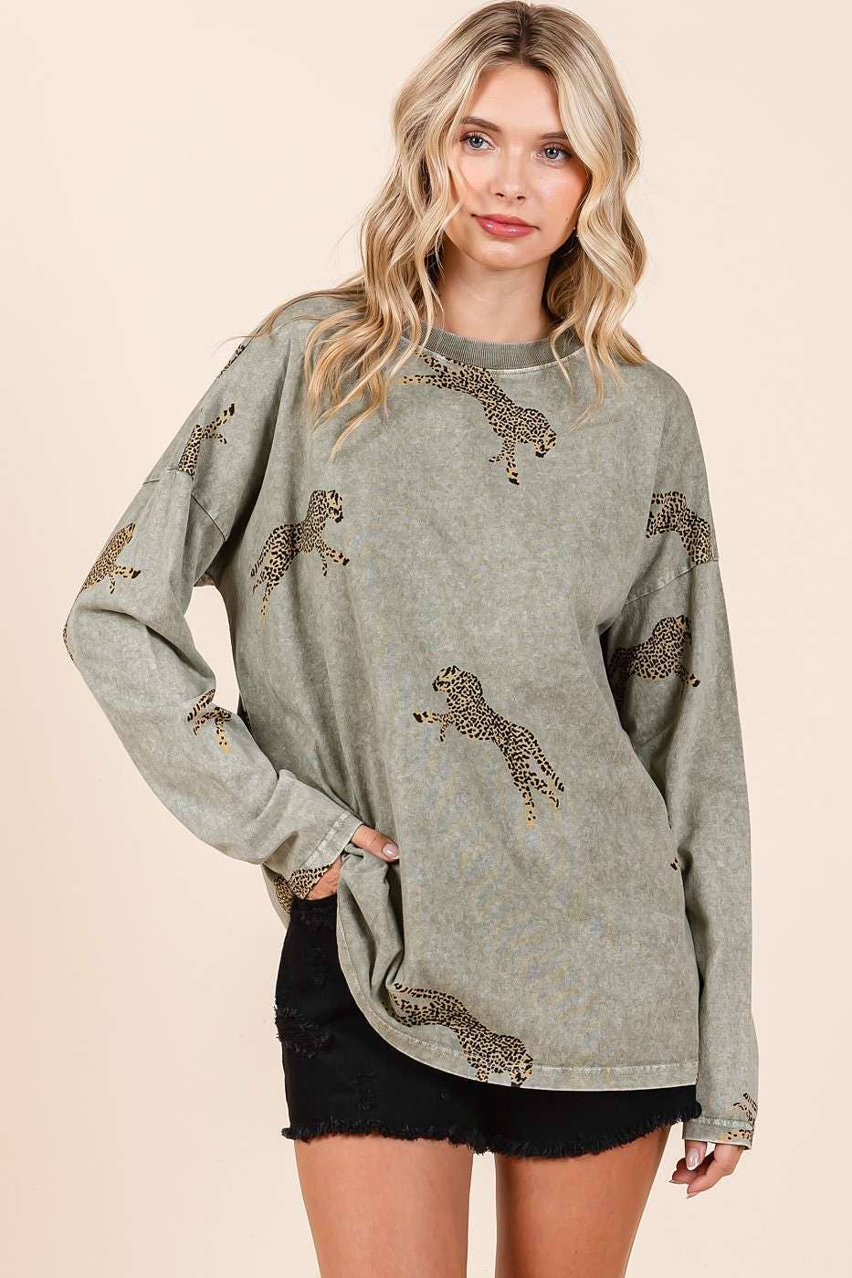 mittoshop - Wholesale Knit Top - Women's - MINERAL WASH CHEETAH PRINT LONG SLEEVE TOP8