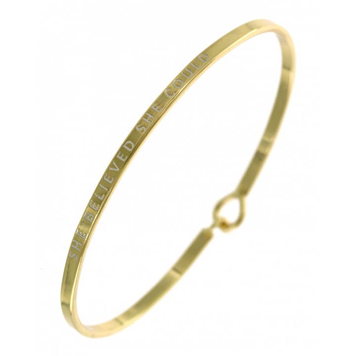 0011 PREMIERE - Wholesale Bangle Bracelet - FR2680 SHE BELIEVED SHE COULD_3mm Message Bangle1
