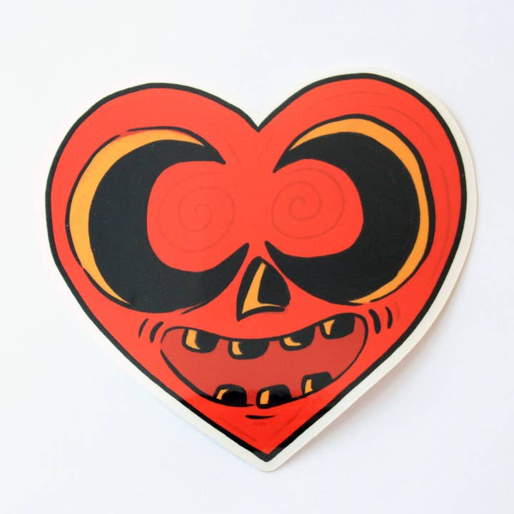 Heart O Lantern Vinyl Sticker for wholesale by Midge Blitz