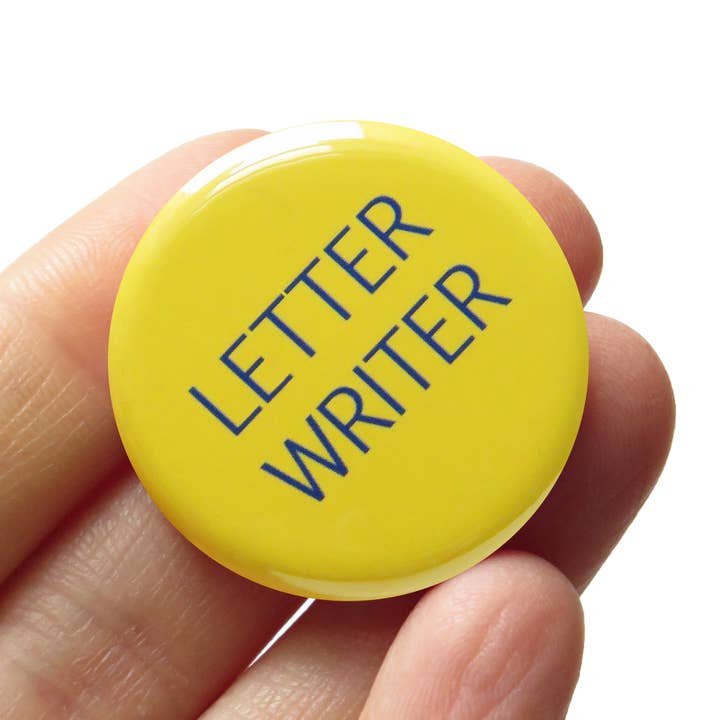 LETTER WRITER Pinback Button l Pen Pal Gift for wholesale by Word For Word Factory