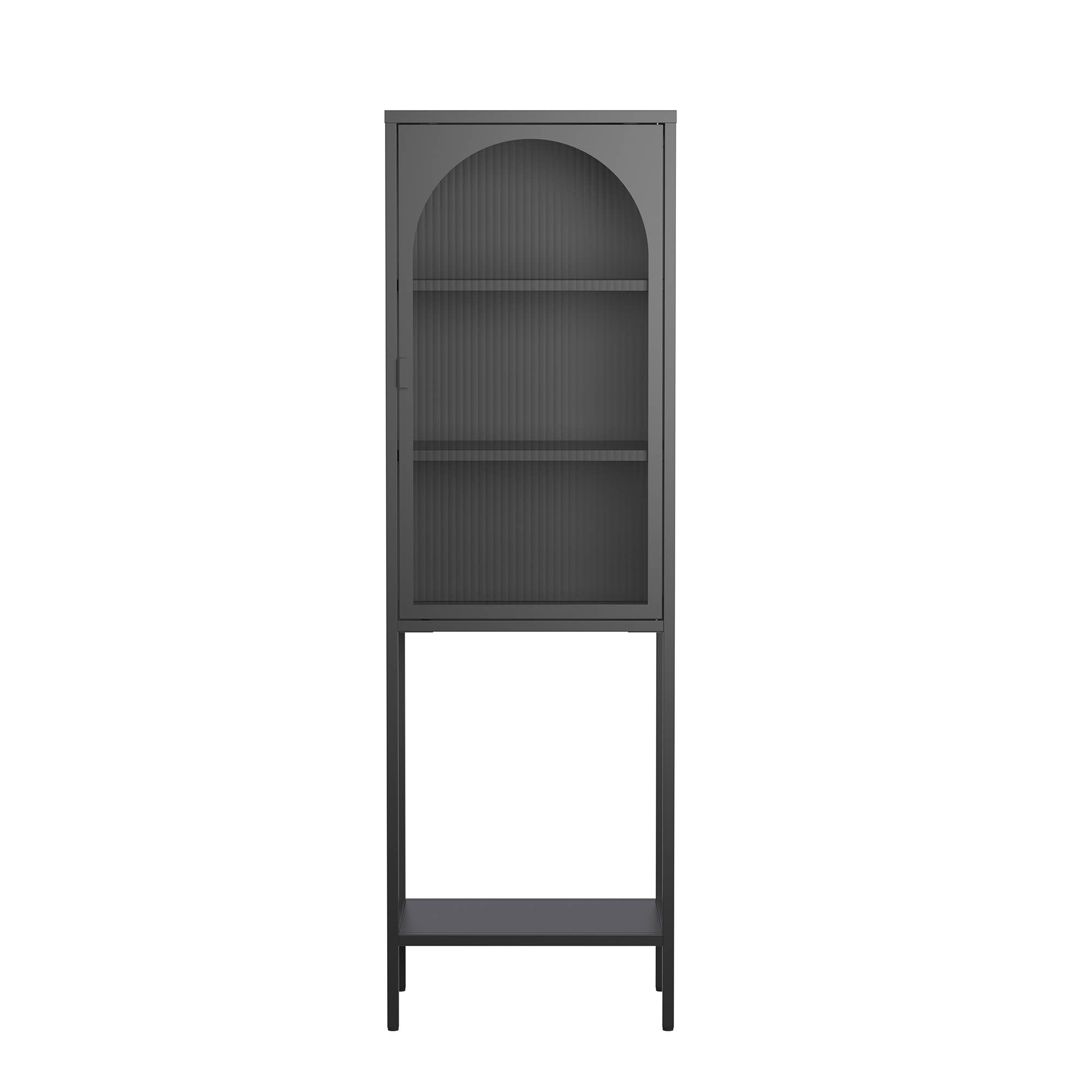Glamour Home - Wholesale Cabinet - Benoît 62.99-inch Black One Door Metal Cabinet0