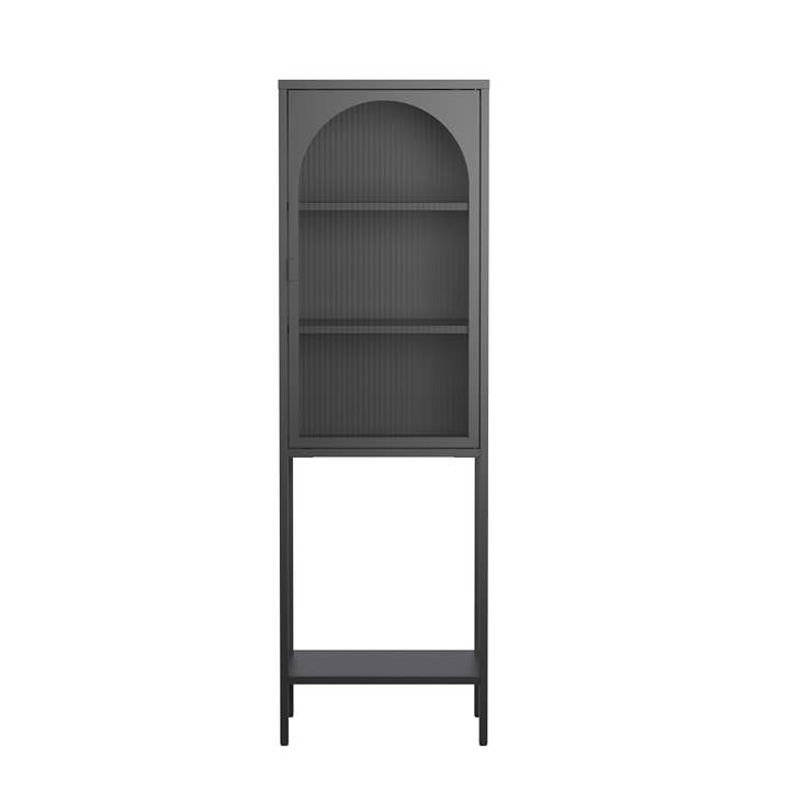 Glamour Home - Wholesale Cabinet - Benoît 62.99-inch Black One Door Metal Cabinet