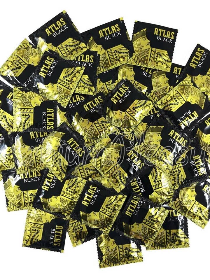 Atlas Black Condoms Premium Latex Black Color Case Of 1000 for wholesale by Yolo ent