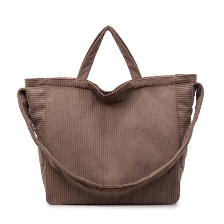 Women's Oversized Corduroy Tote Versatile Crossbody for wholesale by particleactive