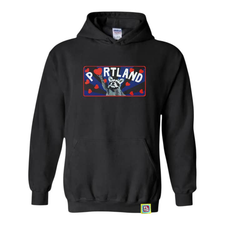 Portland Raccoon Adult Black Sweatshirt Hoodie for wholesale by FLYN