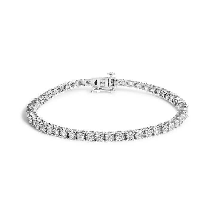 14K White Gold 3.0 Cttw Lab Grown Diamond Tennis Bracelet for wholesale by Infinite Jewels