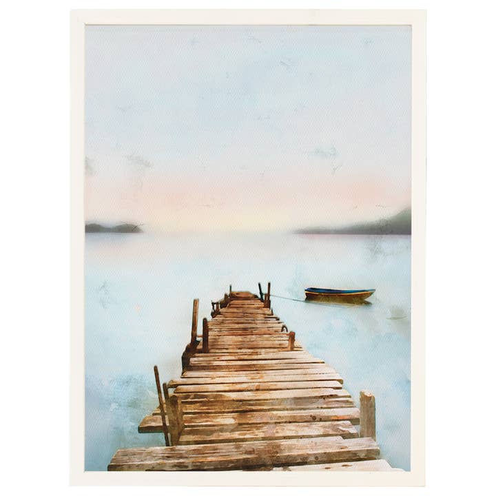 Escena del muelle del lago - Rectángulo de marco delgado para venta al por mayor de Sincere Surroundings