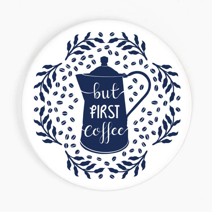 BUT FIRST, COFFEE CERAMIC COASTER for wholesale by frog and gnome