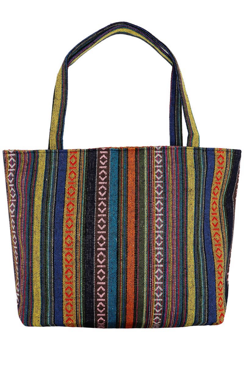 ASSORTED Navajo Baja Tribal Woven Canvas Tote Bag for wholesale on Faire16