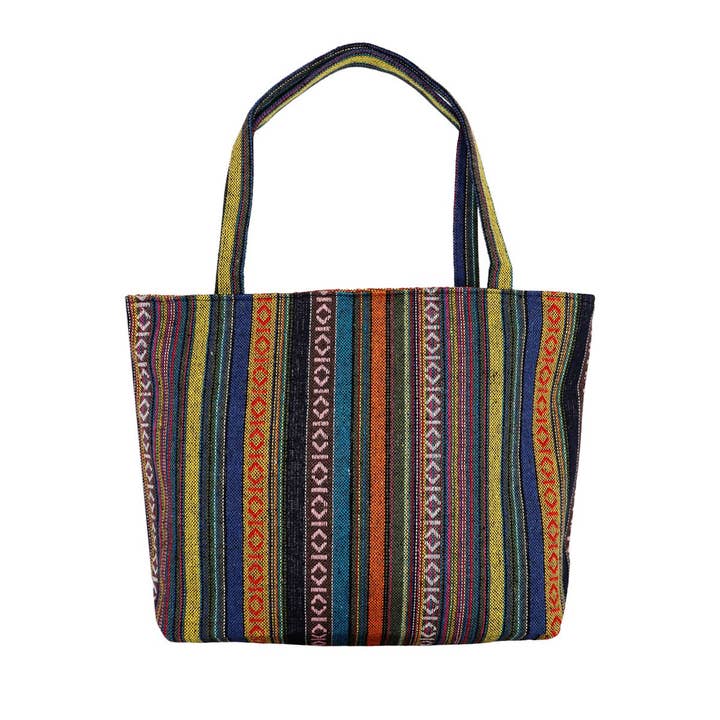ASSORTED Navajo Baja Tribal Woven Canvas Tote Bag for wholesale on Faire16