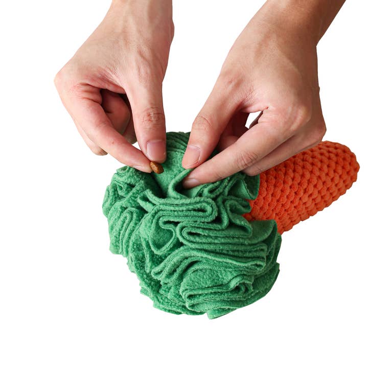 LUFTPETS - Wholesale Pet plush toy – Dog - Carrot Snuffle Toy for Dogs, Cats & Small Pets – Squeaky- 9"10