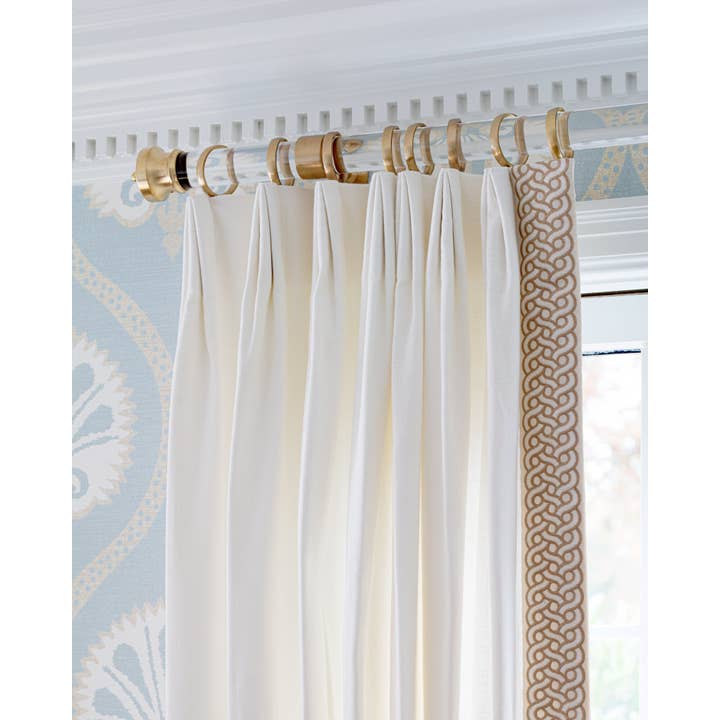 LuxHoldups – wholesale Curtain rod – Brass Curtain Rings for Lucite Rods, Drapery Hardware