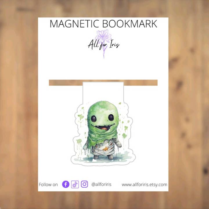 Zombie Mummy, Magnetic Bookmark, Spooky, Cute, Horror, Fantasy, Bookish, Reading, Gift, Book Club, Page Holder, Page Clip, Spot Saver for wholesale by All for Iris