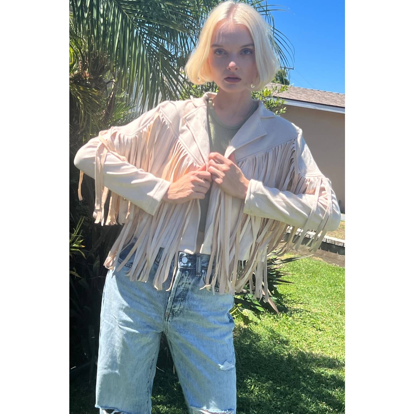 Mapcie - Wholesale Jacket - Women's - SUEDE JACEKT WITH FRINGE DETAIL10