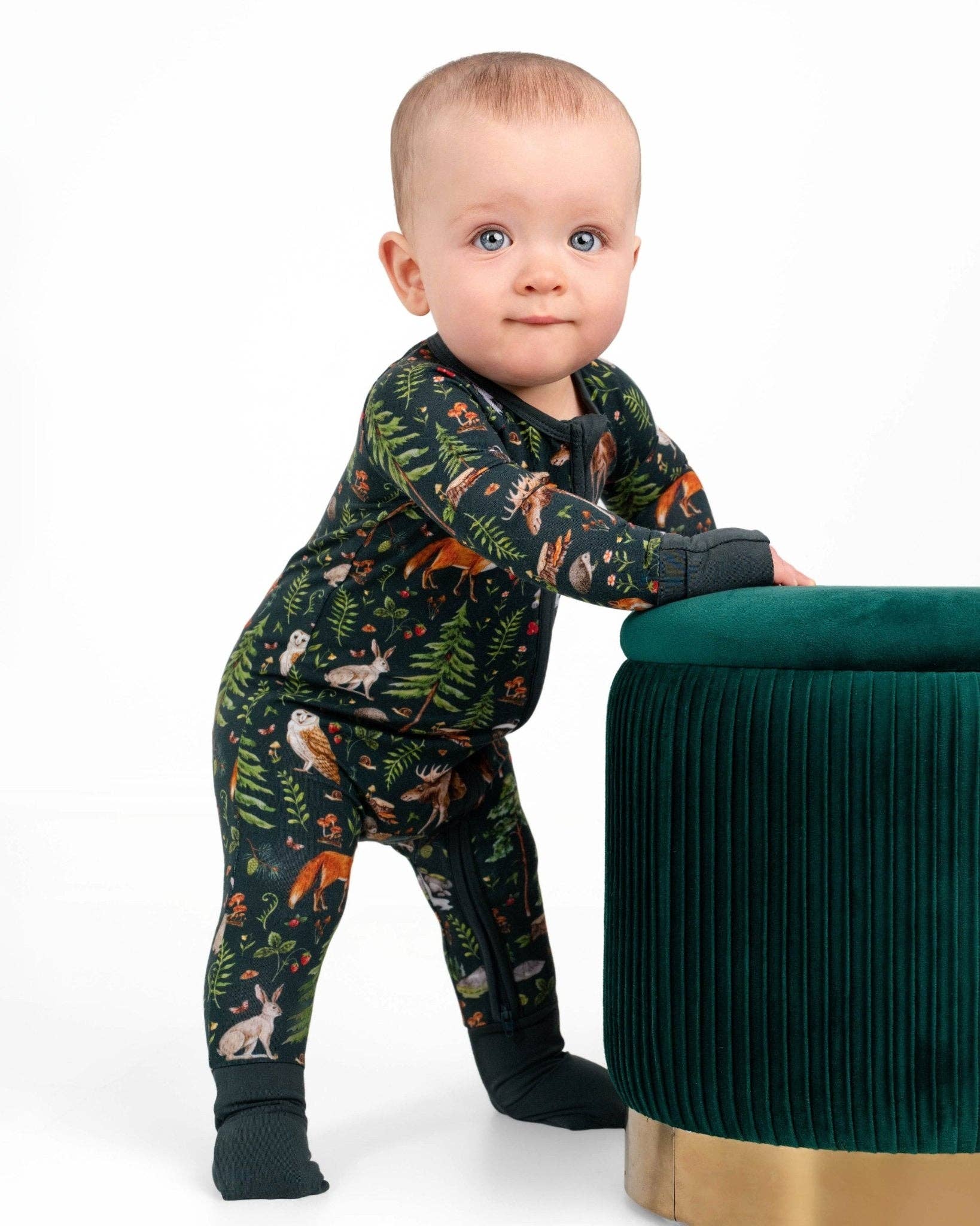Jammie Session formerly Big Dreams Little Jammies - Wholesale Jumpsuit - Baby - Wood You Be My Friend Romper, bamboo baby romper, bamboo pajama romper, soft baby romper, eco friendly baby romper, unisex baby outfit, baby sleepwear, sustainable baby clothes, bamboo sleep romper, cozy baby pajamas, bamboo sleepwear4