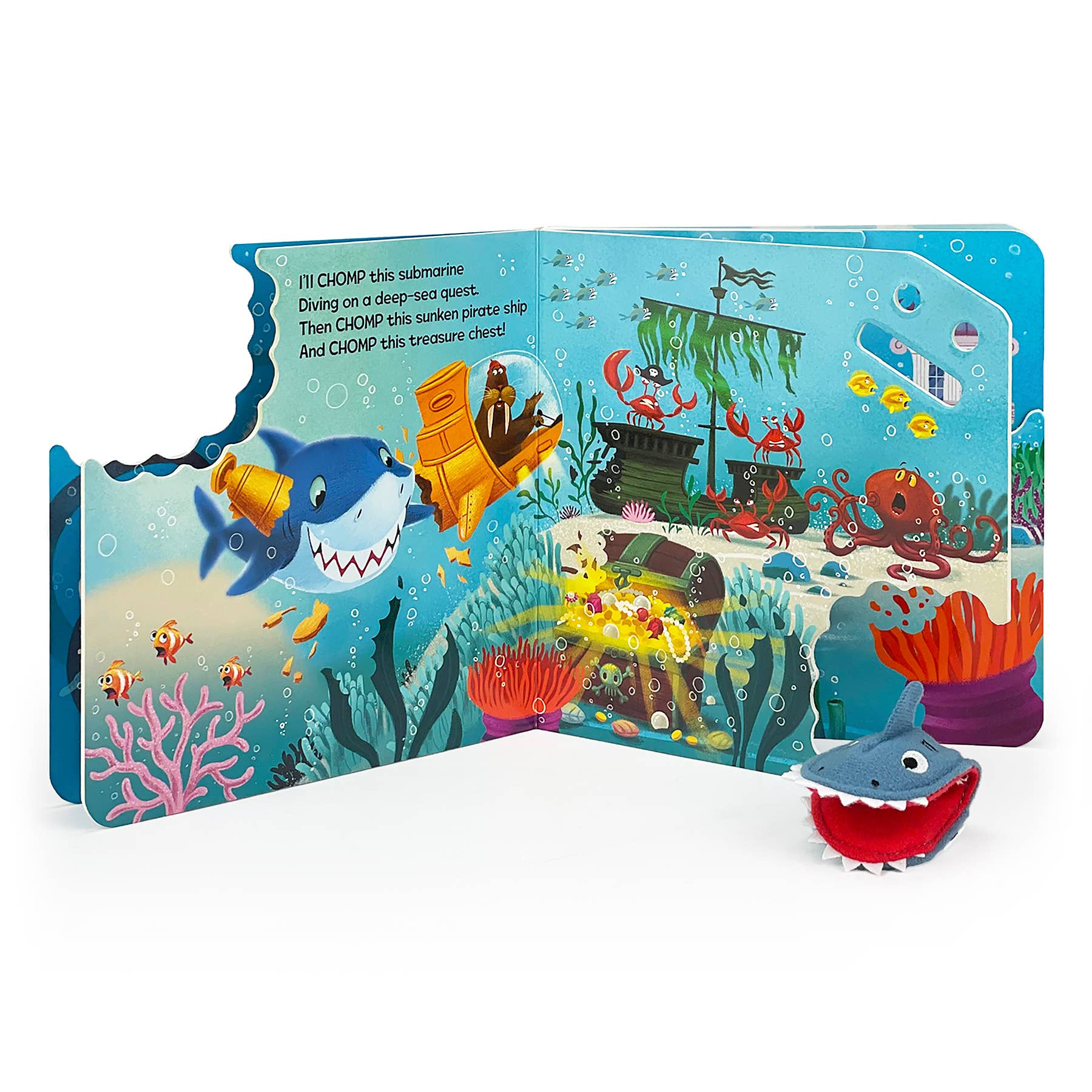Cottage Door Press - Wholesale Baby & Toddler Book (0-2) - Chomp Chomp Shark Board Book with Finger Puppet 3