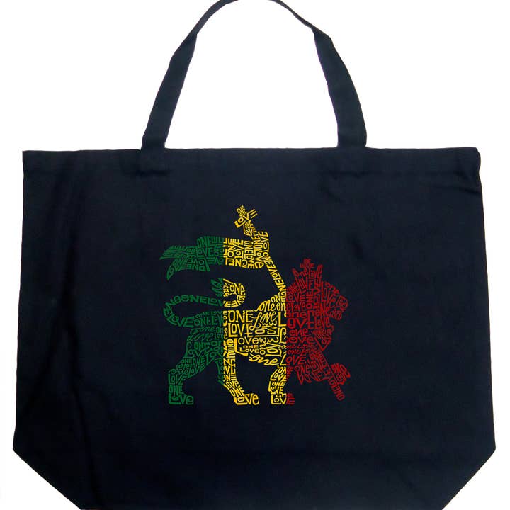 LA Pop Art Tote Bag Art - Rasta Lion - One Love por atacado de LA Pop Art