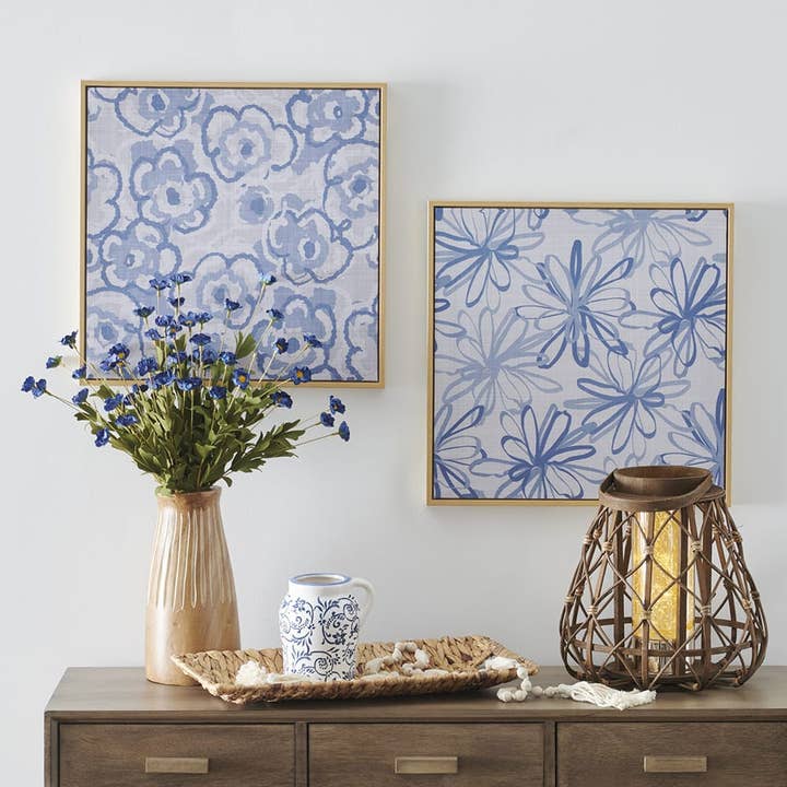 New Signature Homestyles - Wholesale Art Print - Blue Daisy Framed Canvas Print