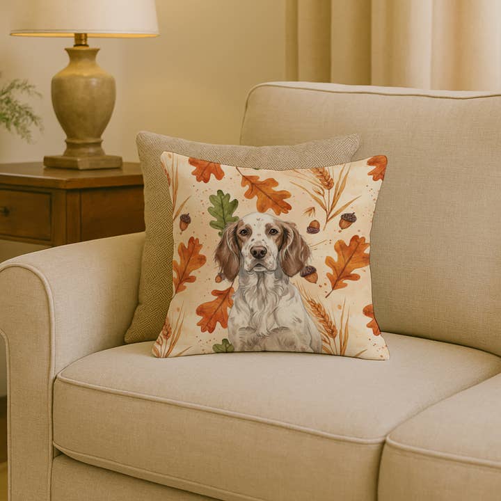 Liver Belton English Setter Heirloom Fall Pillow 18x18 WDK7 for wholesale by Caroline's Treasures