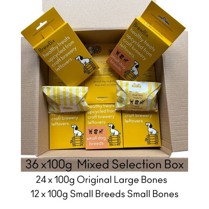 36x100g MIXED BOX - 24 X large bones, 12 x small bones for wholesale by BrewBix