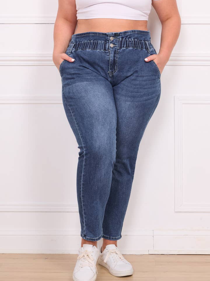 Grote Maat - Casual Broek met Elastische Taille voor wholesale door C'MELODIE