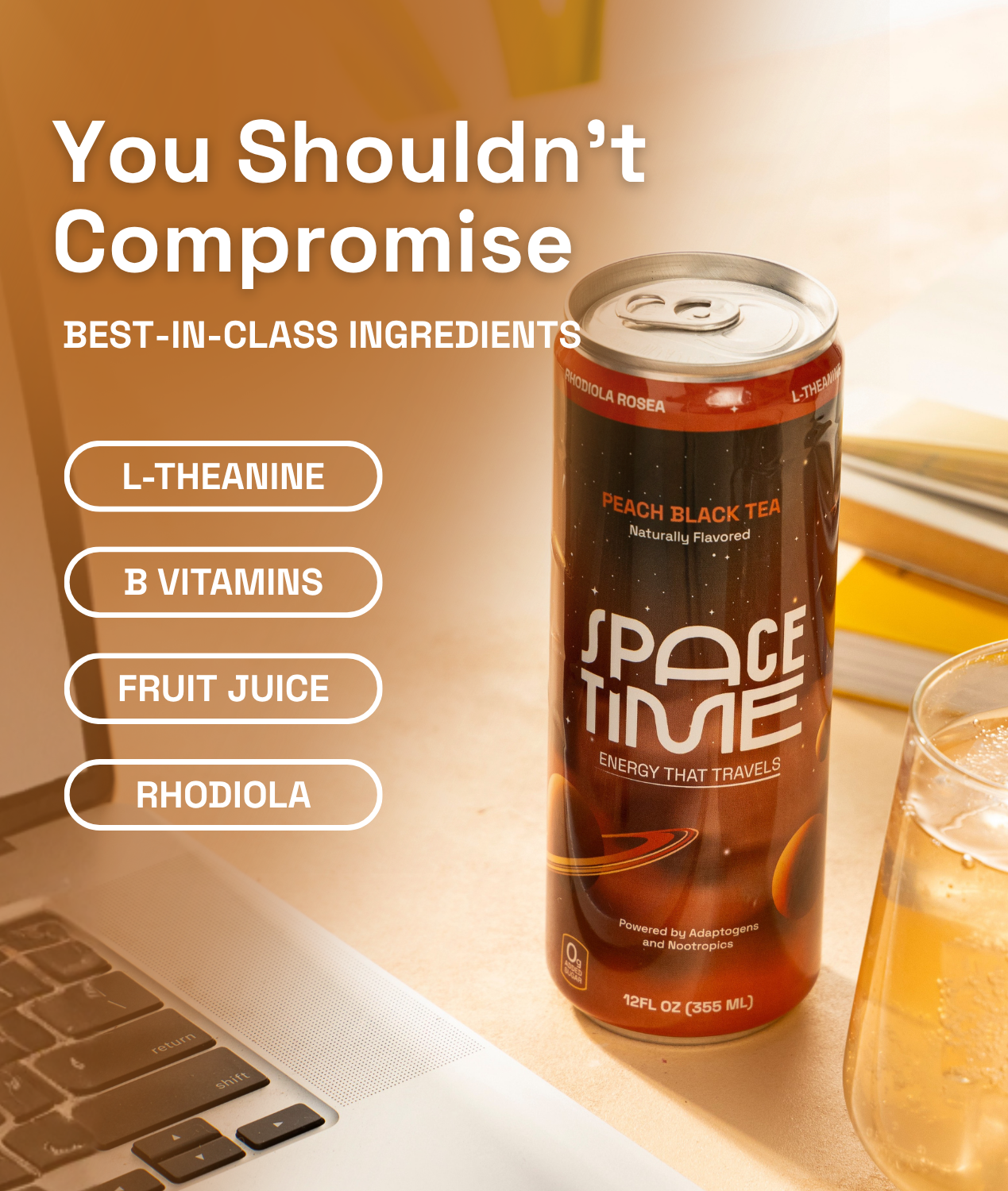 SpaceTime - Wholesale Soda/Carbonated Drink - PEACH TEA - (12 Pack)4